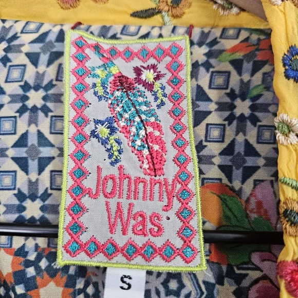 Johnny Was Floral Embroidered Silk Open Front Kimono Cardigan - Picture 14 of 16